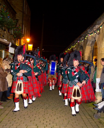 City of Leeds Pipe Band at Wetherby Lights